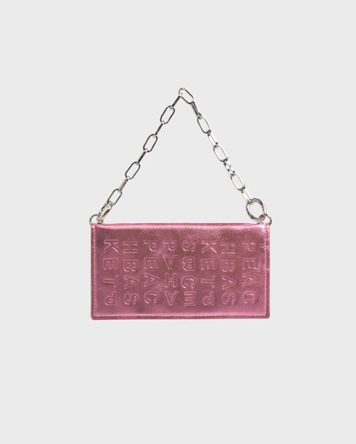 p.b chain card wallet (pink)