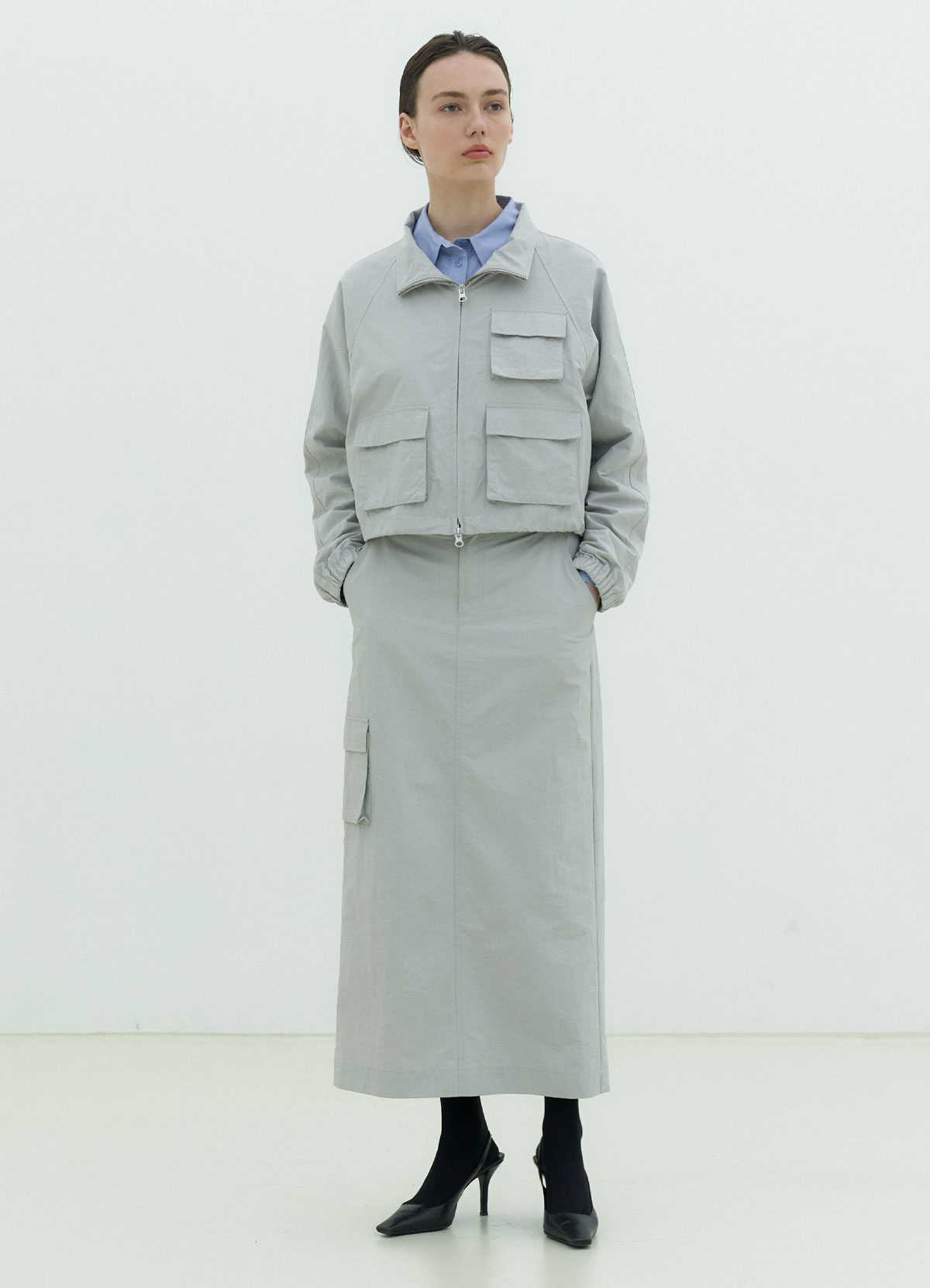 [M size 3/27오픈] Pocket Skirt (gray)